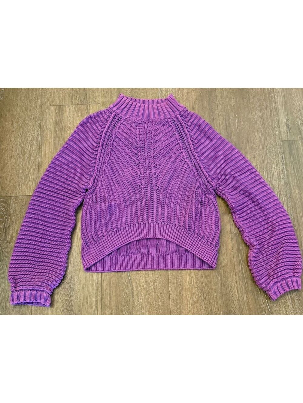 Free People Sweetheart Sweater Mock Neck Orchid Purple Size L